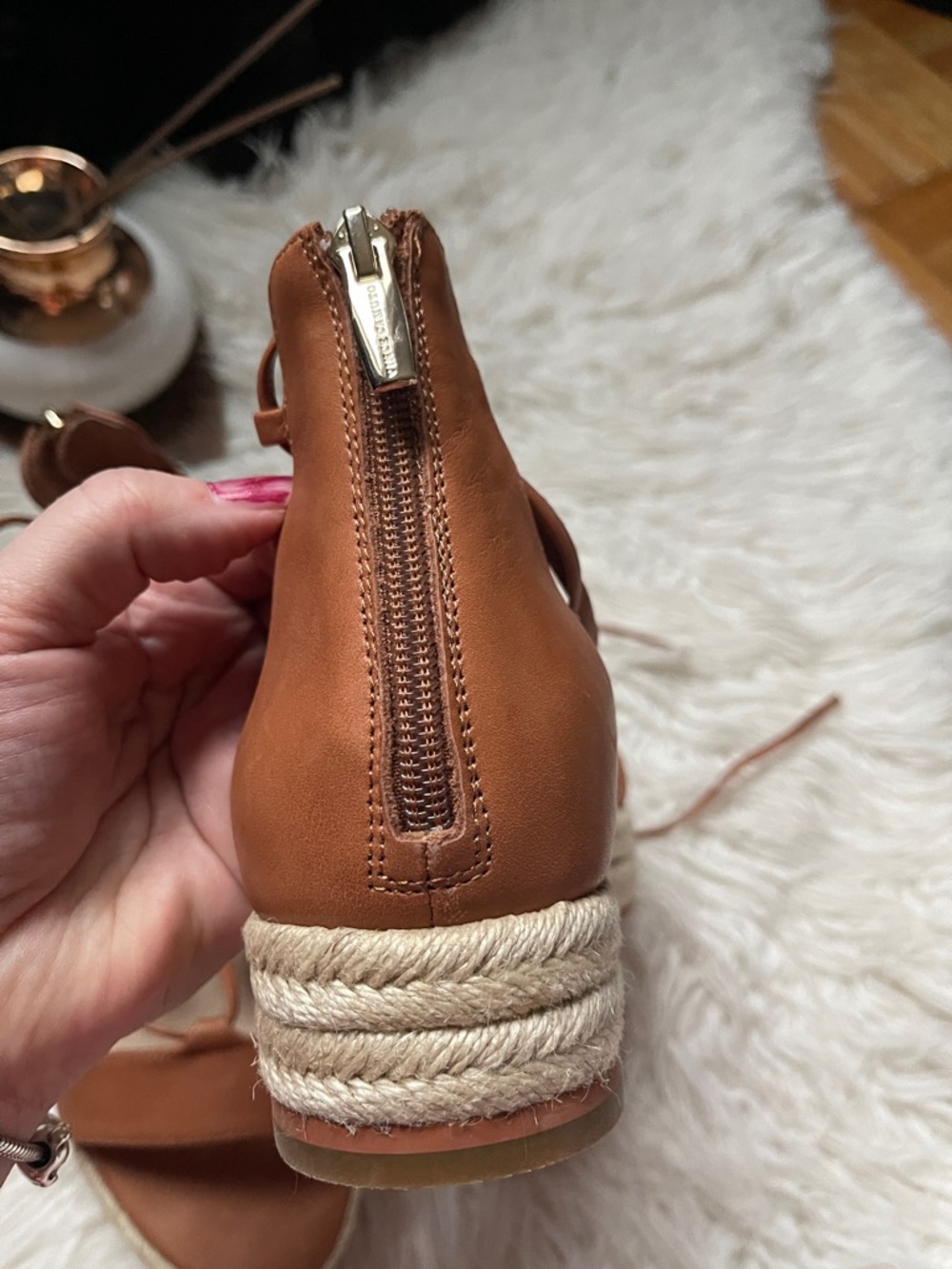 Vince Camuto Brown Lace-Up Espadrille Sandals - Picture 7 of 12
